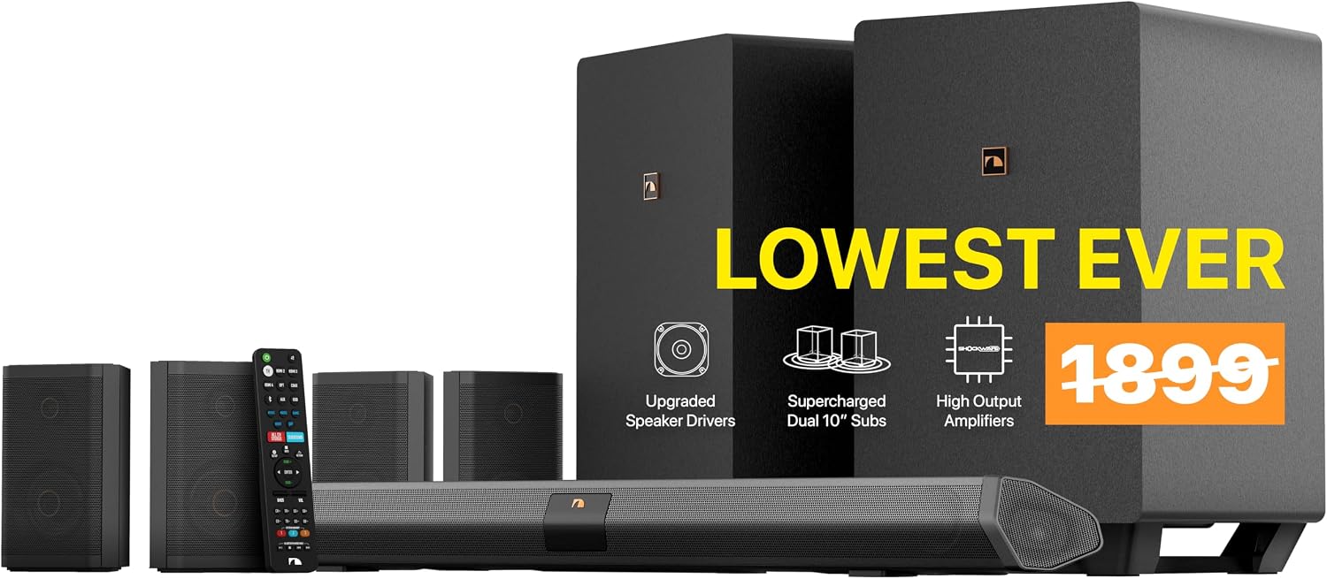 Home Cinema Dolby Atmos - Shockwafe 9.2.4 Dolby Atmos/DTSX サラウンドサウンドバーシステム -