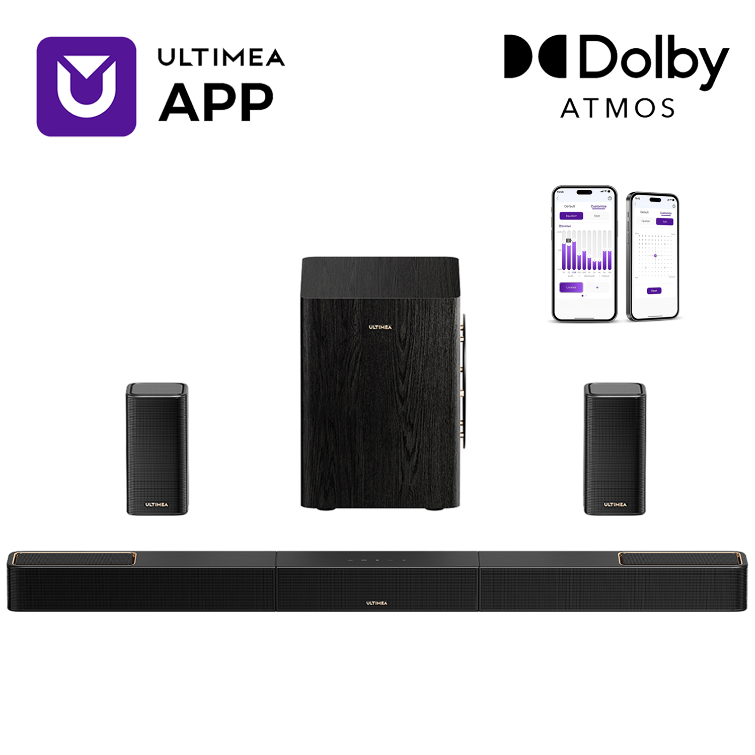 Home Cinema Dolby Atmos - ULTIMEA 5.1.2 サラウンド サウンド システム テレビ用サウンドバー（Dolby