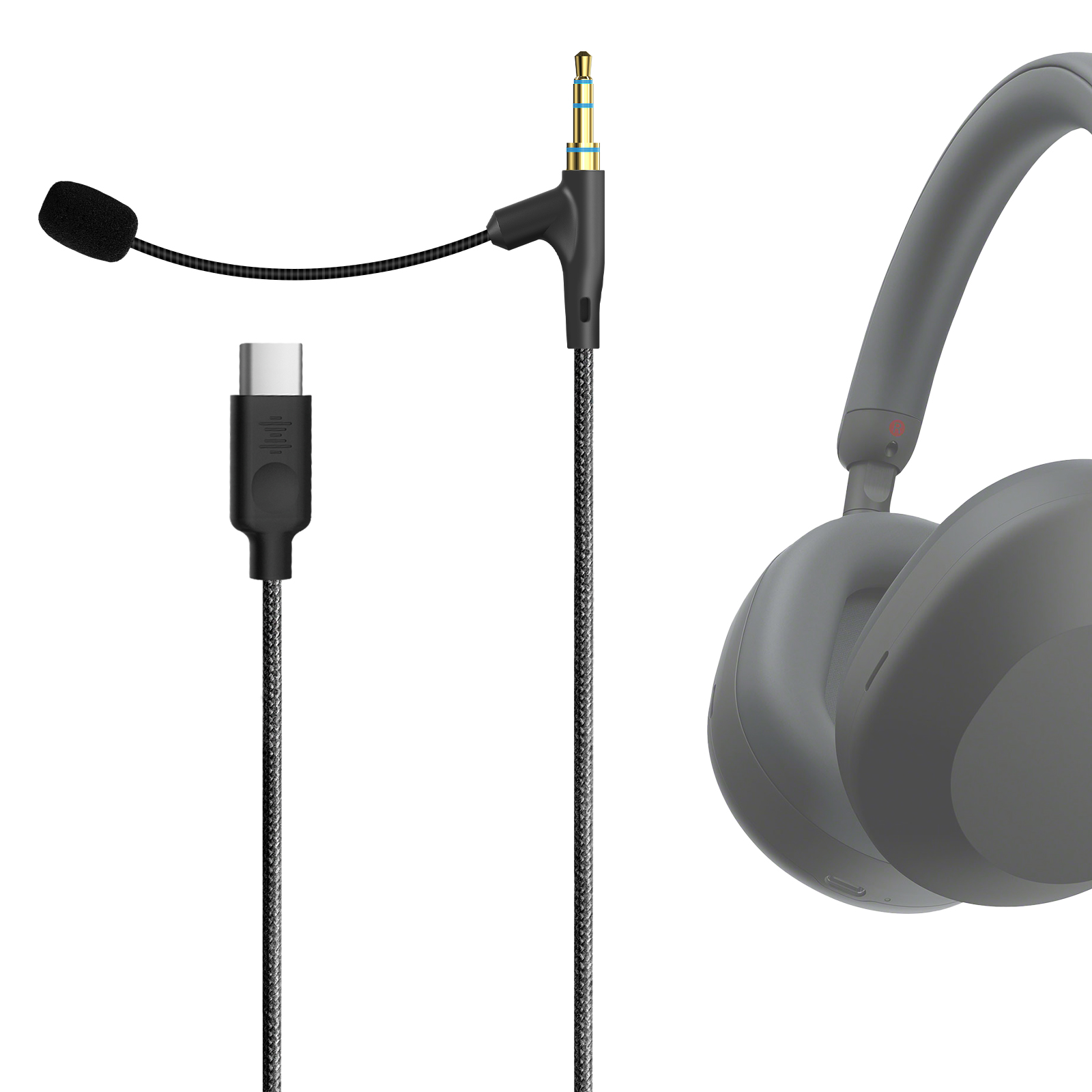 Beats Headphone Solo 4 - Geekria ブームマイクヘッドフォンケーブル Sony WH-1000XM5、Skullcandy Crusher ANC