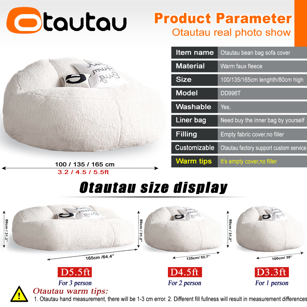 Otautuu-ソフトフリースビーンバッグカバー、詰め物なし - Recliner Sofa Cover のレビューと価格