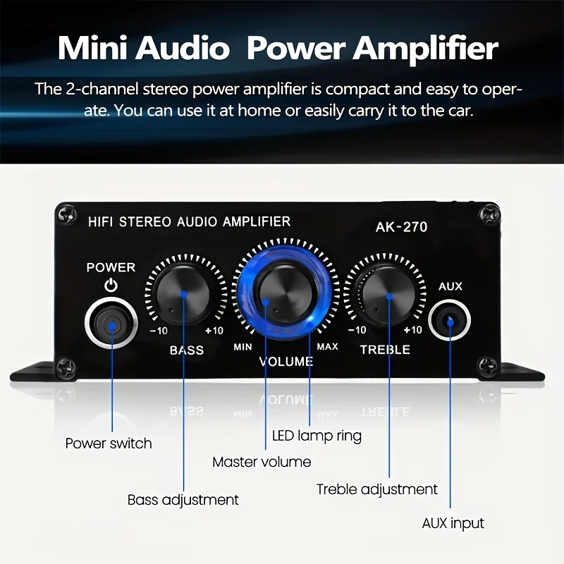 AK-270 400W ミニパワーアンプ 12V/24V 2 - Home Cinema Mini のレビューと価格