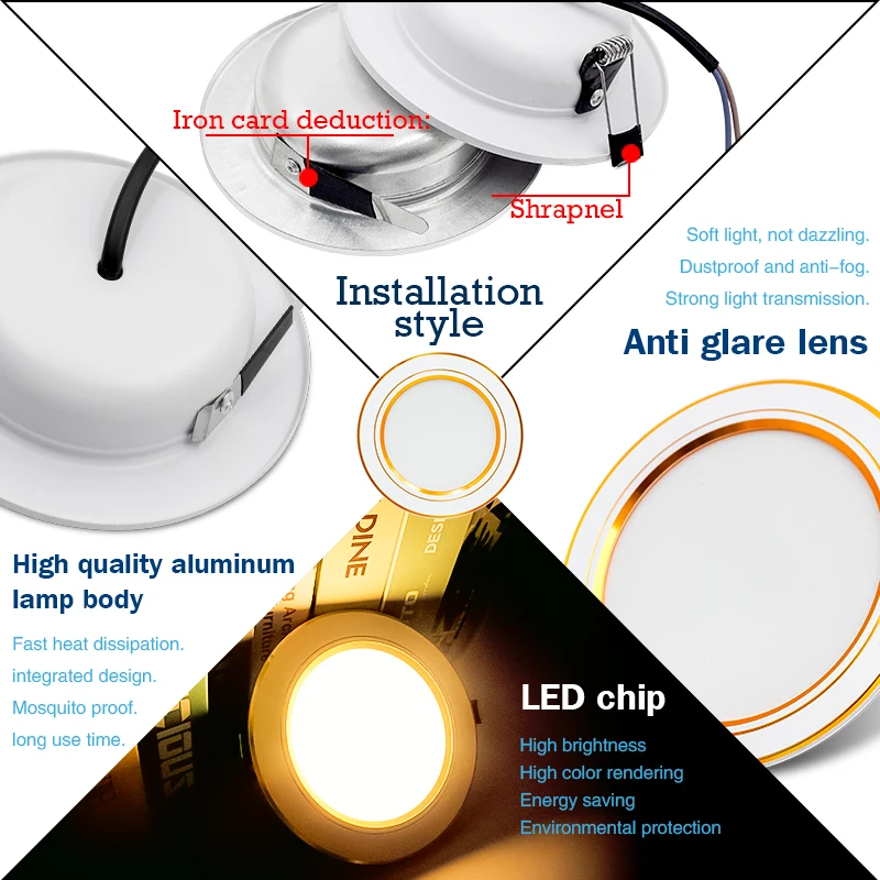 Led ダウンライト凹型ラウンド天井ランプ DC 12V 2 - Home Cinema Led のレビューと価格